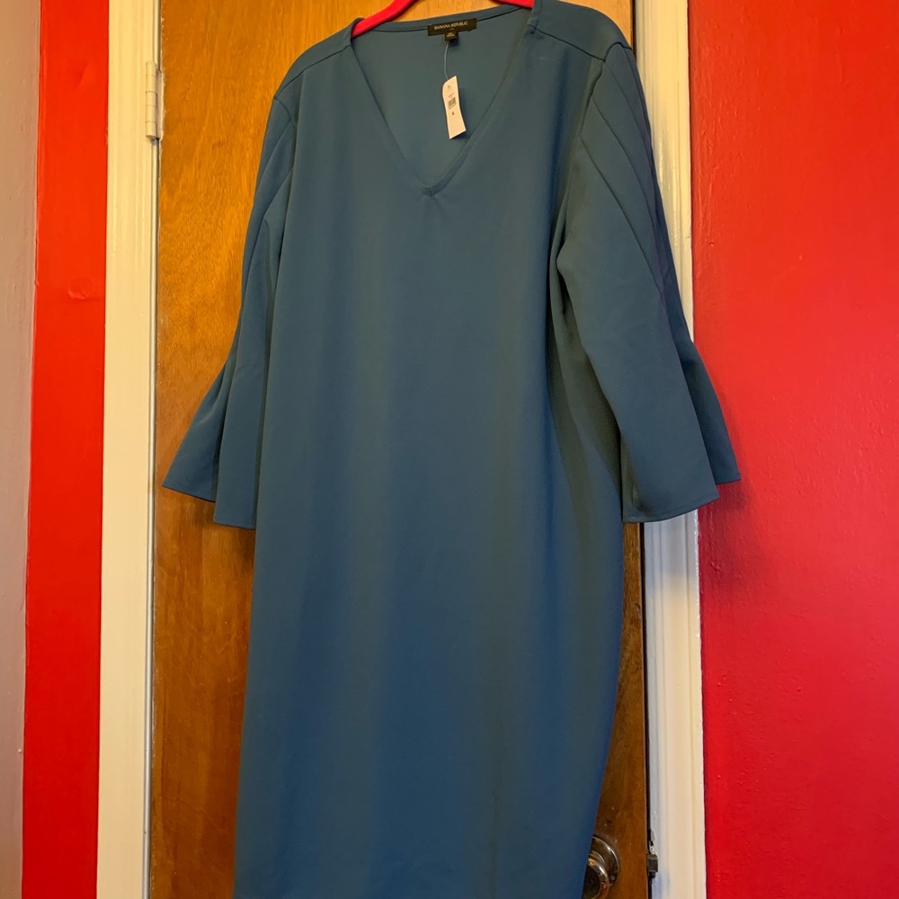 Banana Republic Pleat-sleeve stretch dress.